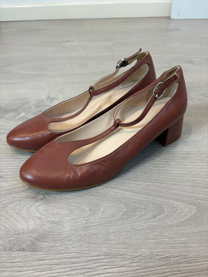 PATSY. Zapato de tacón en piel rosa oscuro. T 39