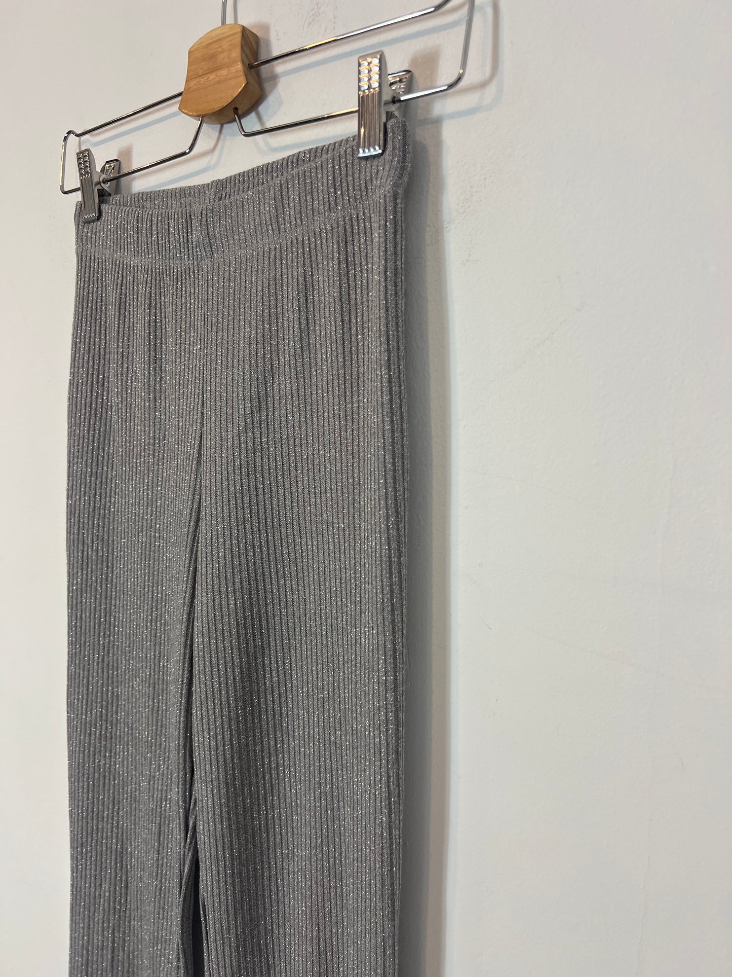 RENATTA &amp; GO. Silver ribbed trousers. TS