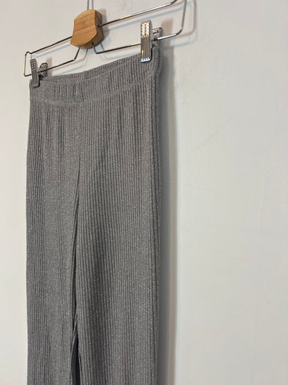 RENATTA &amp; GO. Silver ribbed trousers. TS