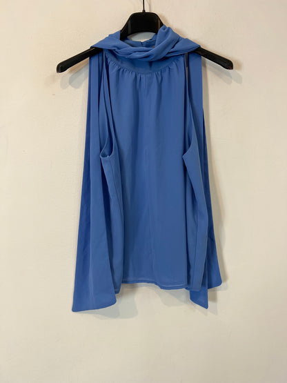 BIMANI. Top azul cuello halter T.s