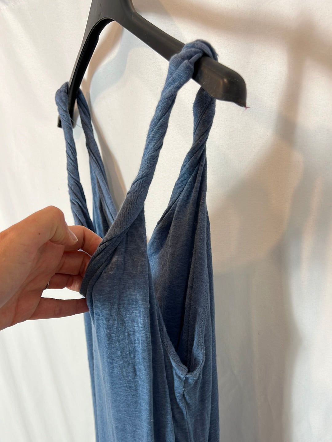 POLO RALPH LAUREN. Long blue linen dress. TS