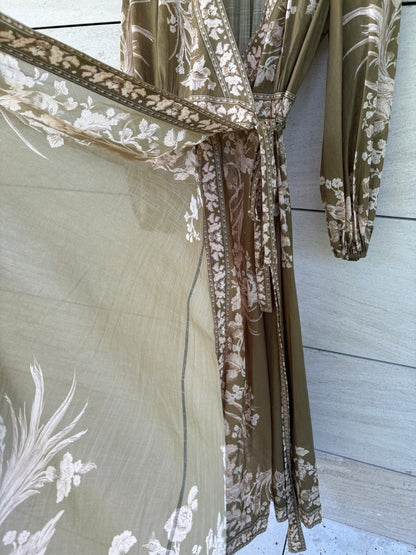 ZIMMERMANN. Vestido midi cruzado estampado floral