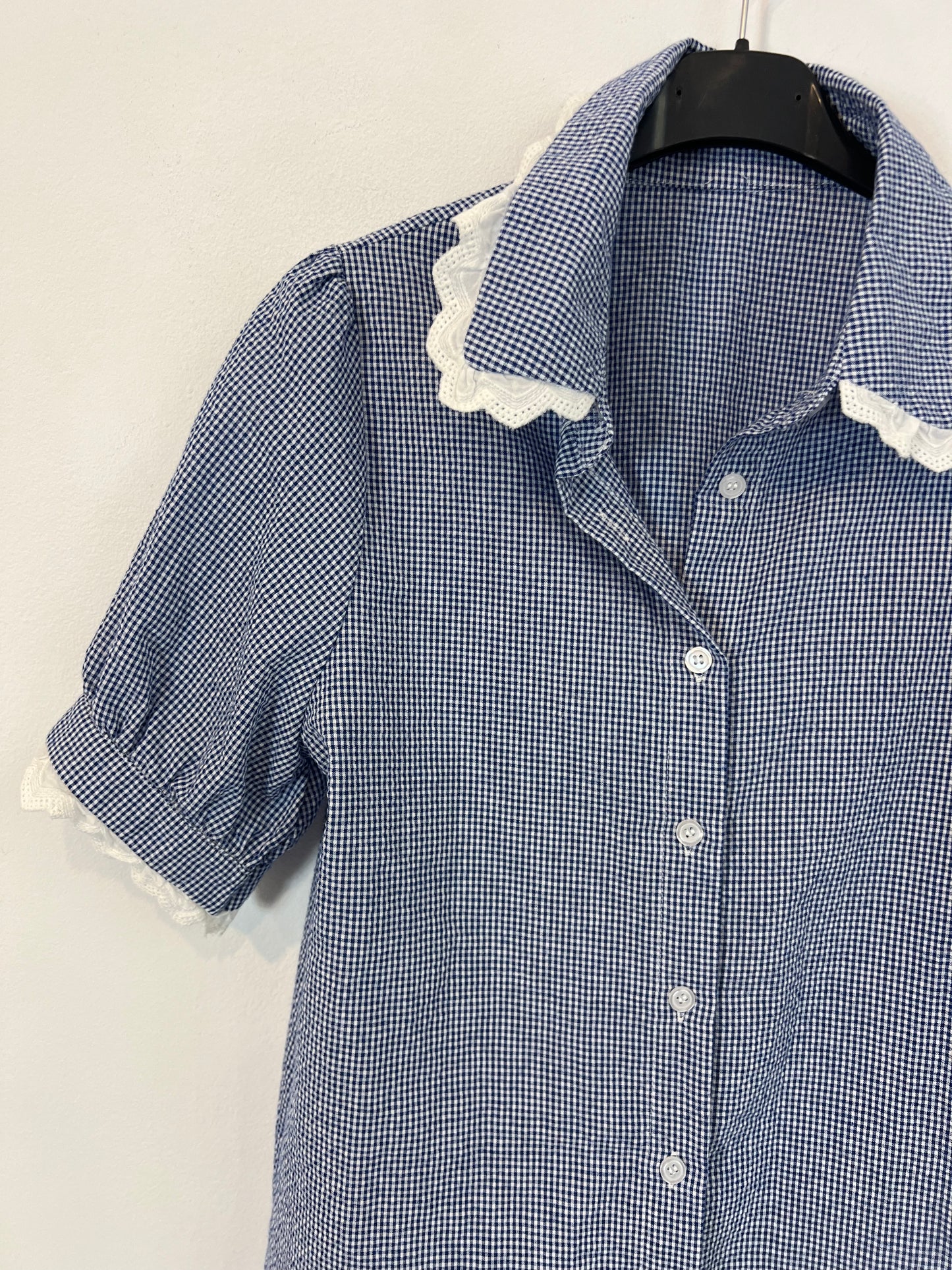 OTHERS. Crochet gingham blouse Yours