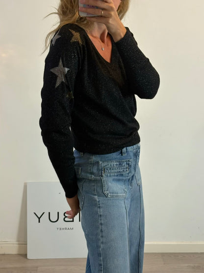 ZADIG & VOLTAIRE. Jersey pico estrellas con lana