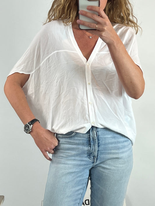 HELMUT LANG. White short-sleeved blouse. TM