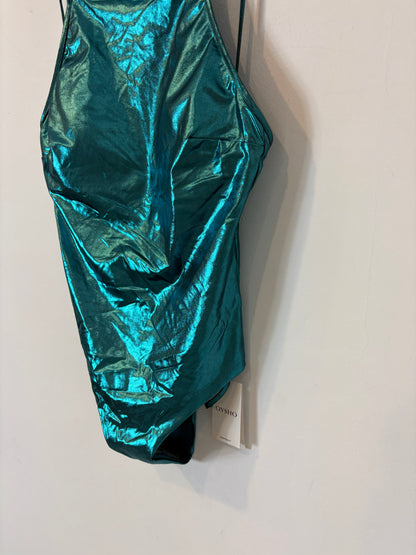 OYSHO. Bañador halter metalizado. T M