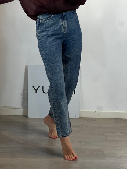 Denim recto cintura alta