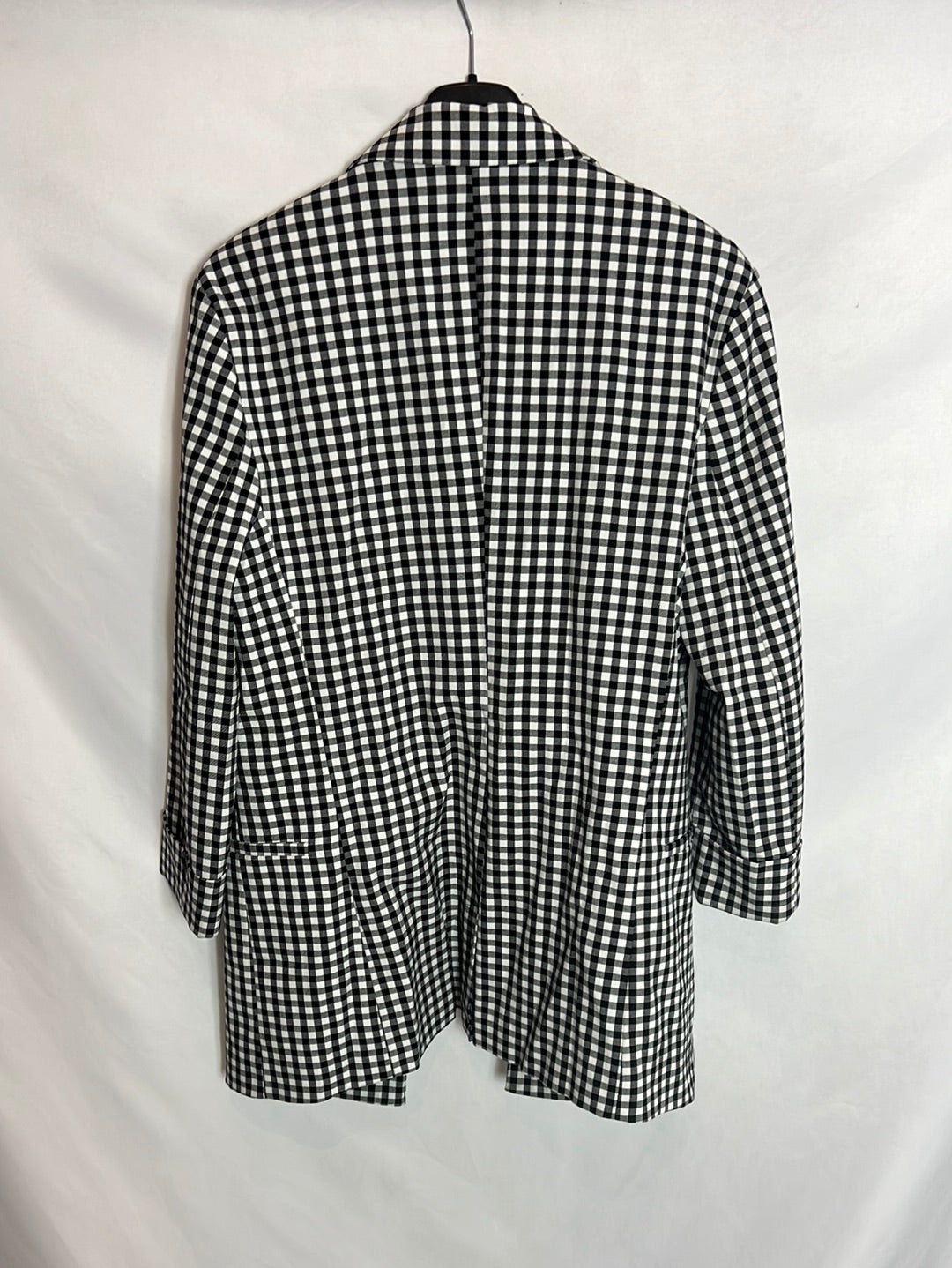 BERSHKA. Blazer larga cuadros vichy. T M