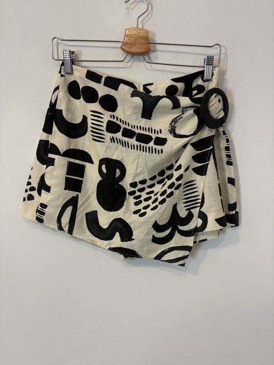 ZARA. Falda pantalón fluida bicolor