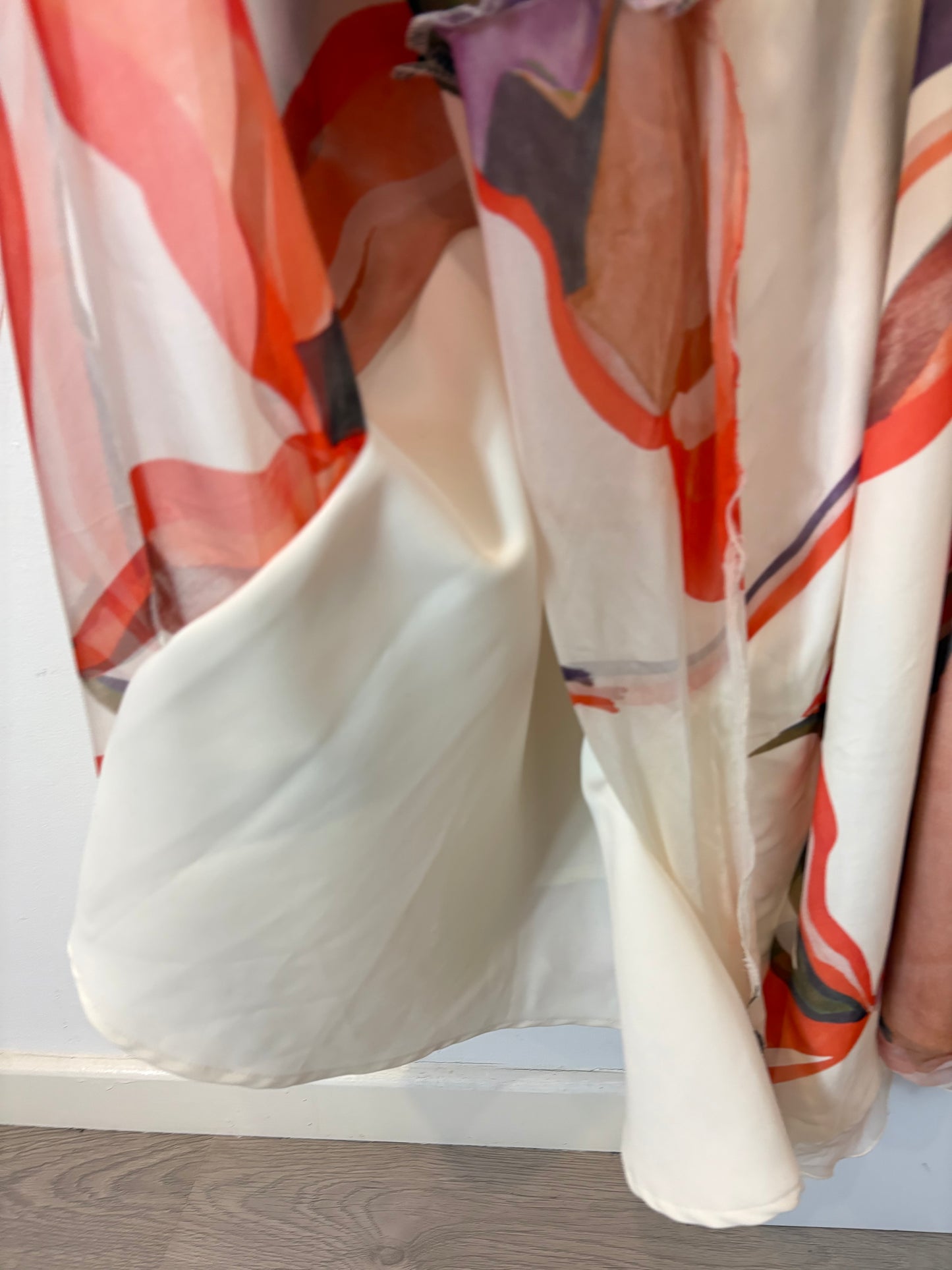 Vestido largo estampado mangas gasa