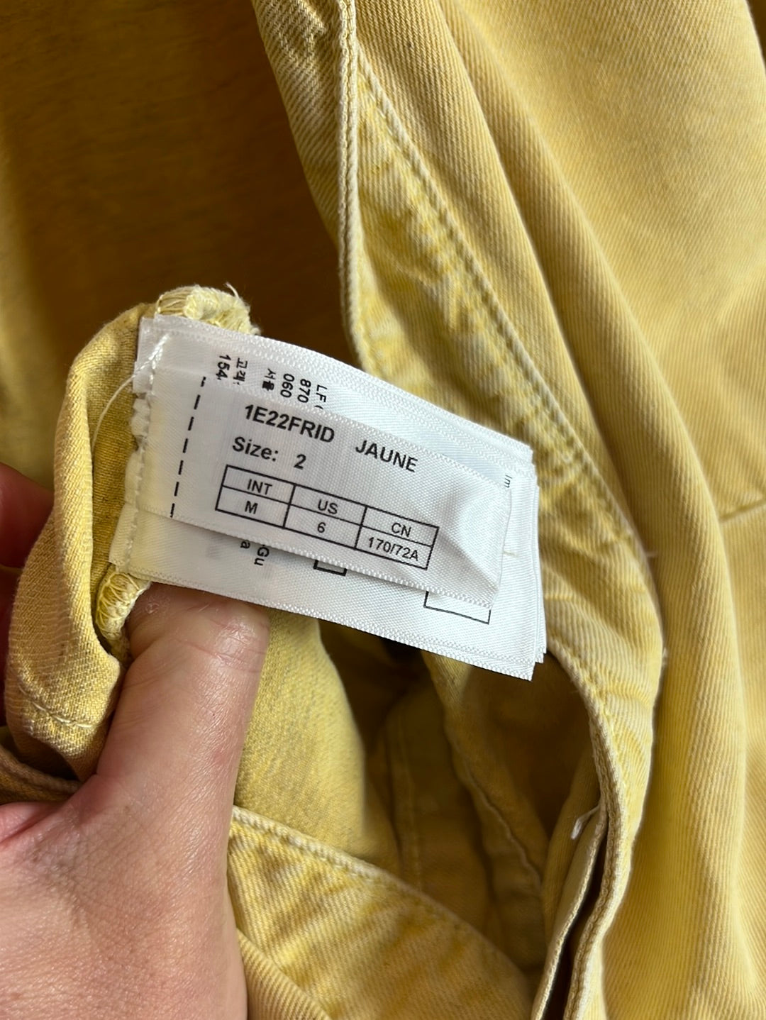 BA&SH. Mono amarillo denim efecto desgastado. T 3(M)