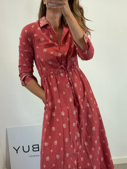 MAISON HOTEL. Vestido largo camisero estampado