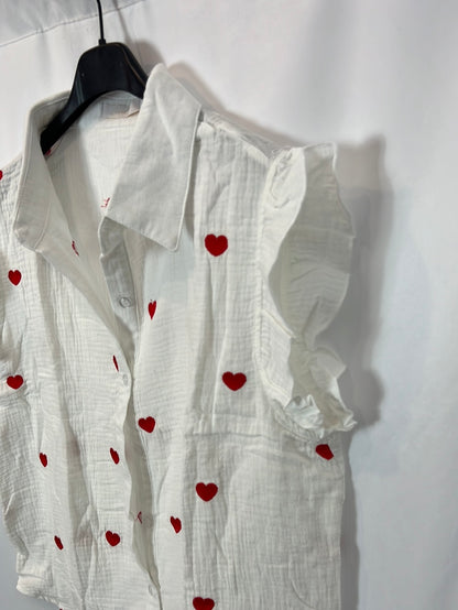 CARLOTA&amp;CO. White blouse with hearts Tm/l