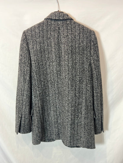 ZARA. Grey herringbone Ts blazer