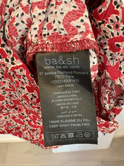 BA&SH. Vestido estampado fruncidos