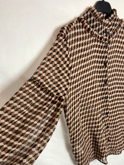 MANGO. Tm geometric print blouse