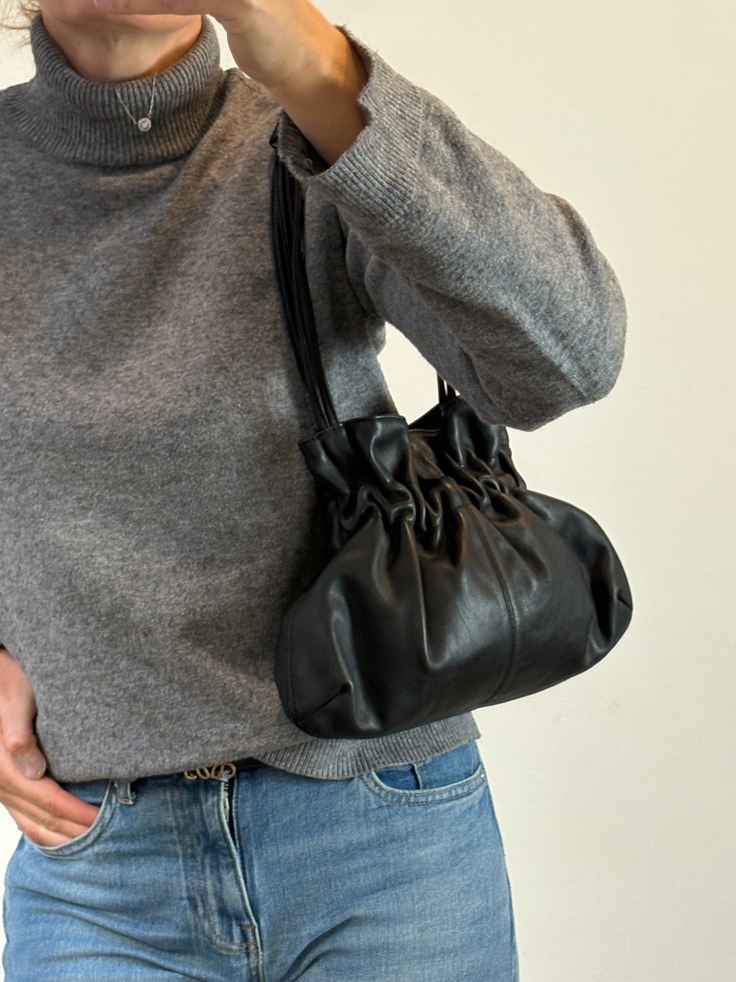 ZARA. Black stretch knit top. TL