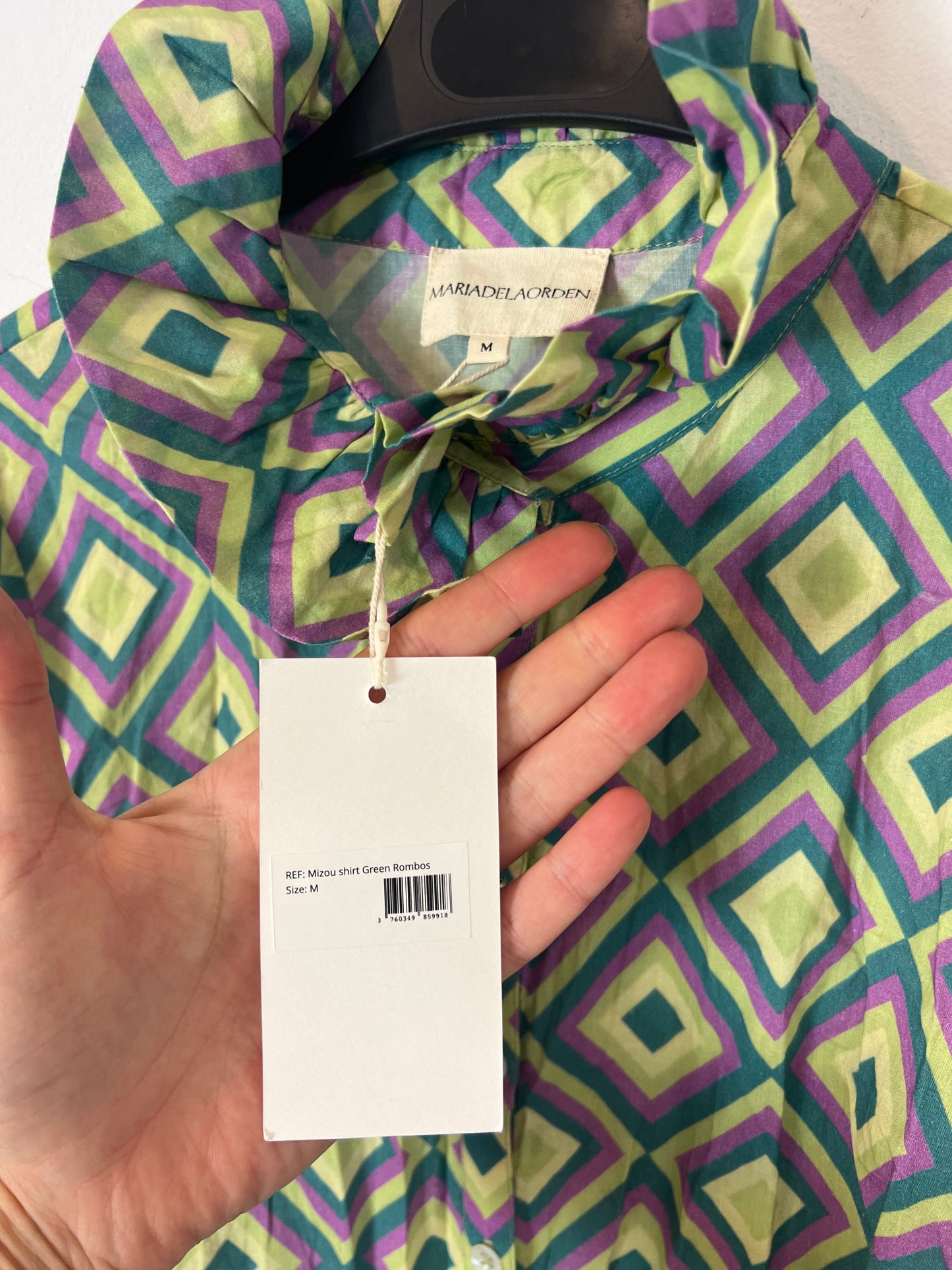 MARIA DE LA ORDEN. Total look with retro green print TM (XS/S)