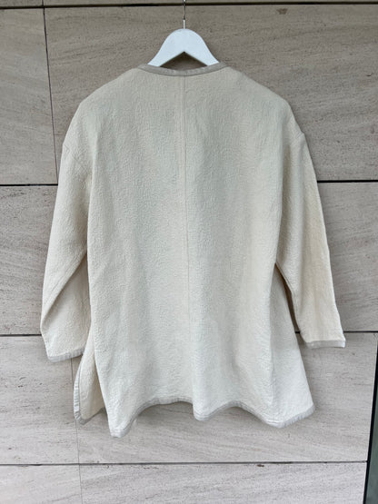 WHITE. White textured Tm jacket