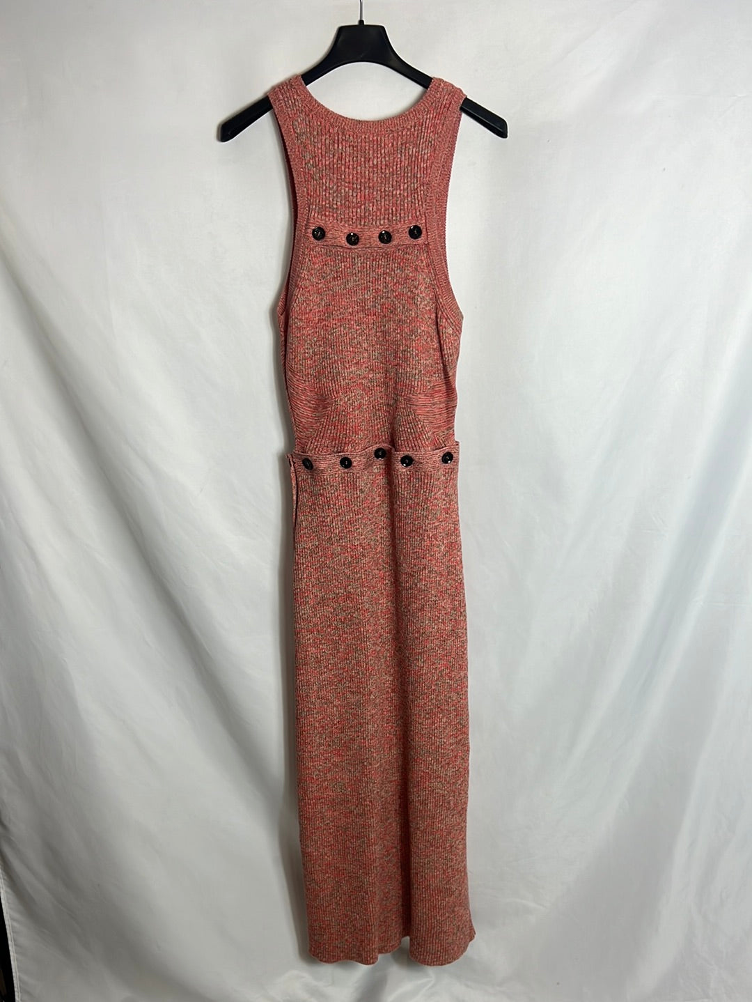 ZARA. Vestido punto jaspeado desmontable . T S