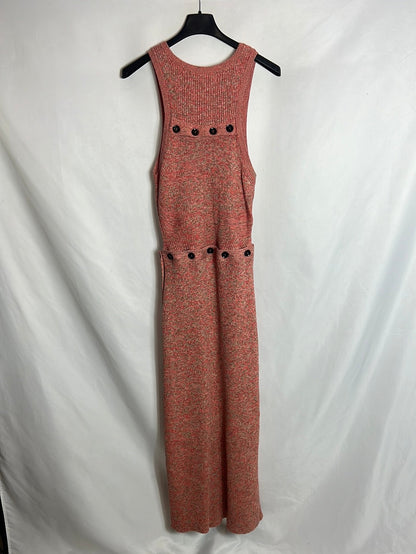 ZARA. Vestido punto jaspeado desmontable . T S