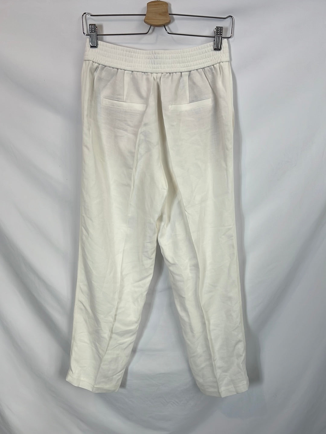 MASSIMO DUTTI. Pantalón blanco textura jaspeada. T 38