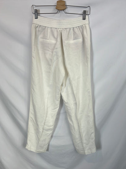 MASSIMO DUTTI. Pantalón blanco textura jaspeada. T 38
