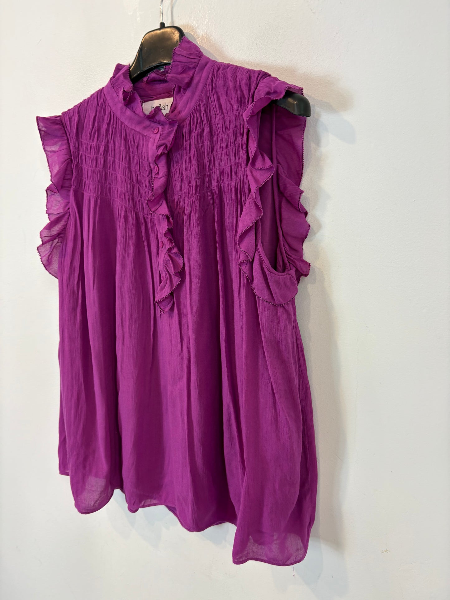 BA&SH. Top morado fluido volantes