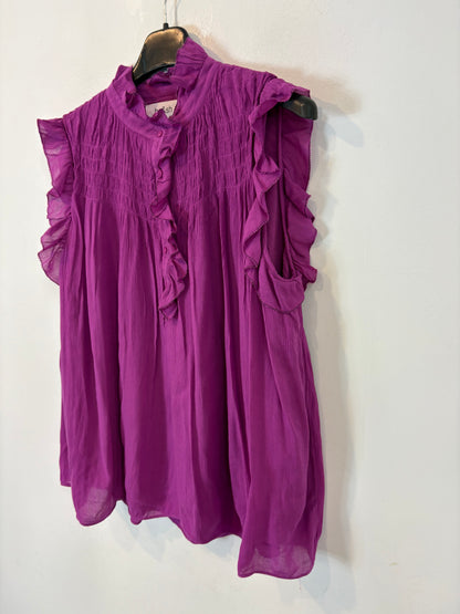 BA&SH. Top morado fluido volantes
