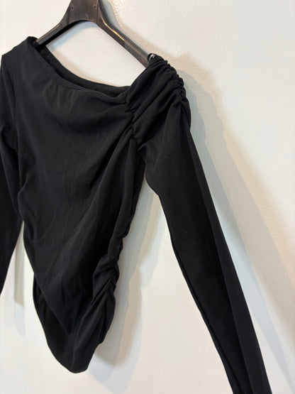 ZARA. Top negro algodón. T S