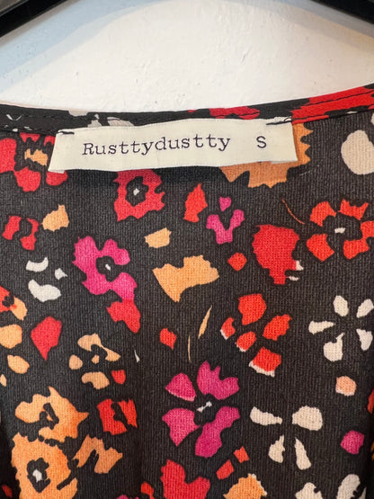 RUSTTYDUSTTY. Vestido largo estampado detalle croché. T S
