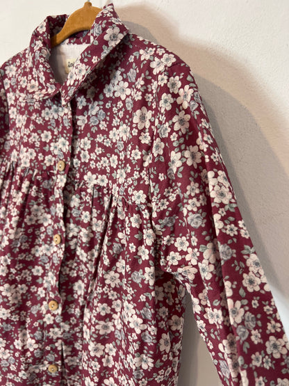 DOÑA CARMEN. Buttoned floral print dress, size 8