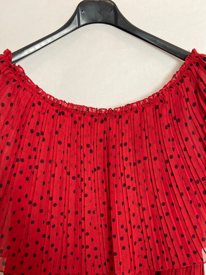 ZARA. Blusa plisada lunares. T. xs