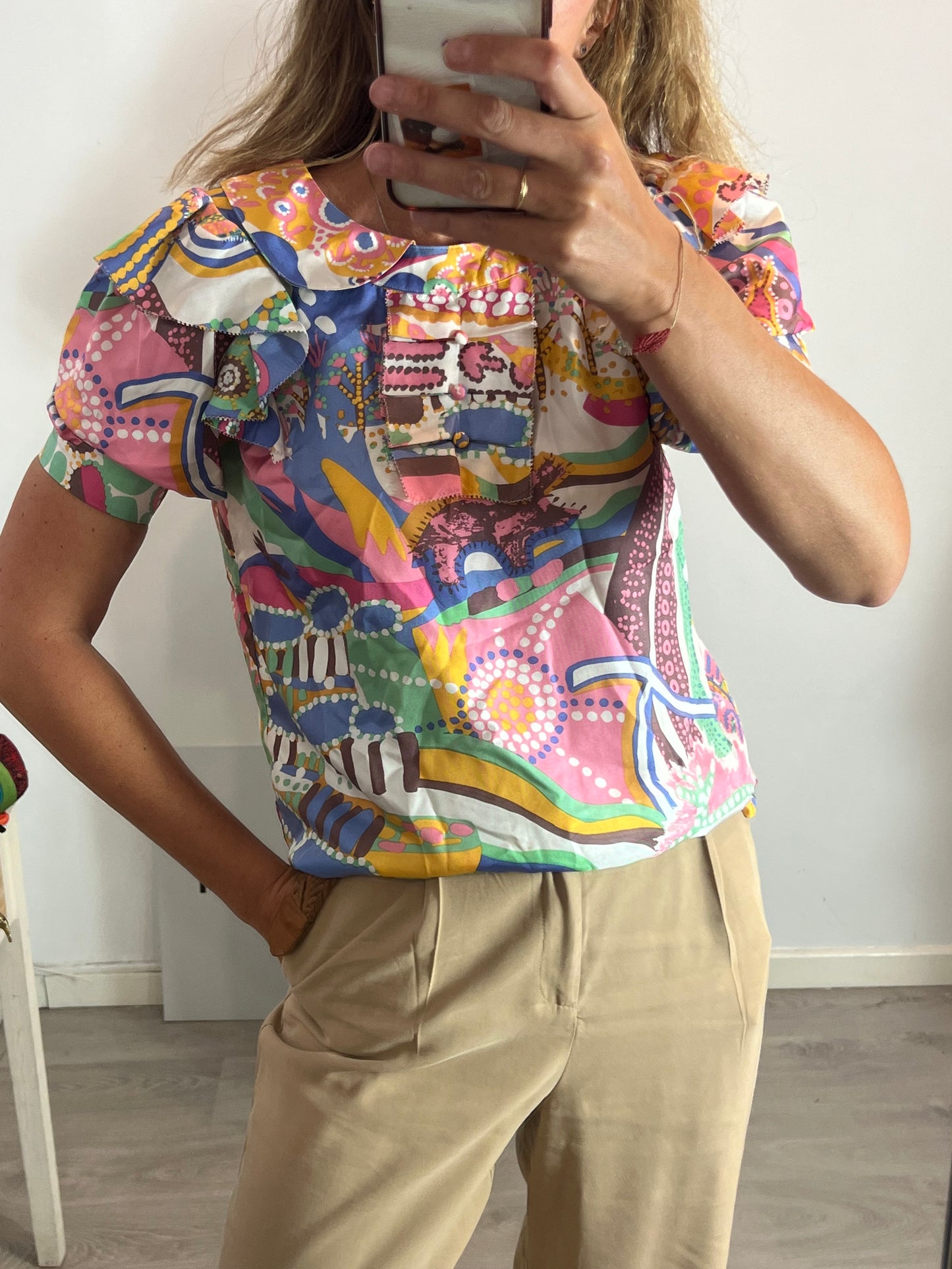 SEE BY CHLOÉ. Blusa seda colores T.40 (s/m)