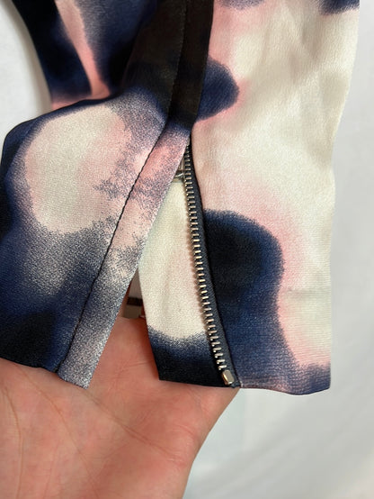 PHILLIP PLEIN. Printed silk trousers. Size 6 (40)