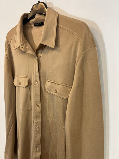 MASSIMO DUTTI. Camisa beige tostado textura. T M/L