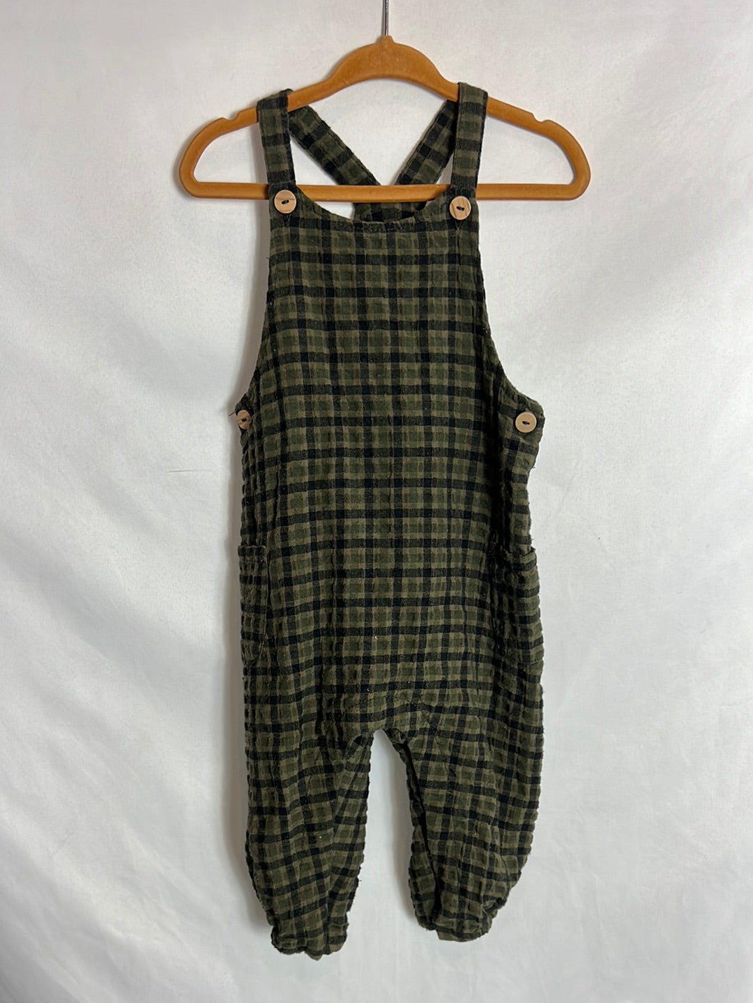 ZARA. Textured checkered jumpsuit. Size 12-18 months