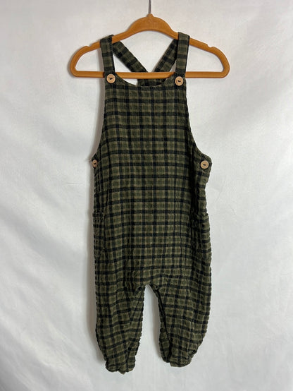 ZARA. Textured checkered jumpsuit. Size 12-18 months