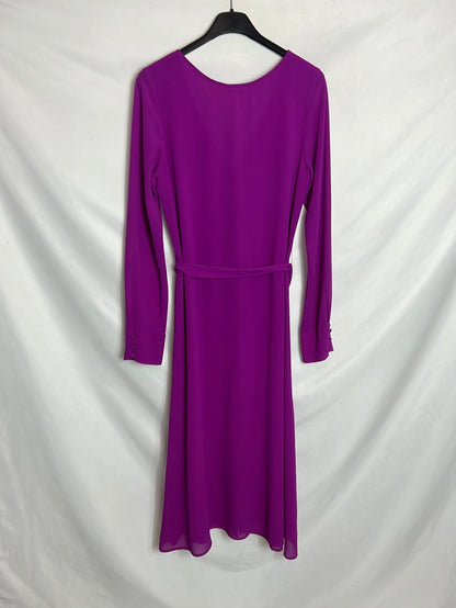 BIMANI. Buttoned bougainvillea midi dress. T.S.