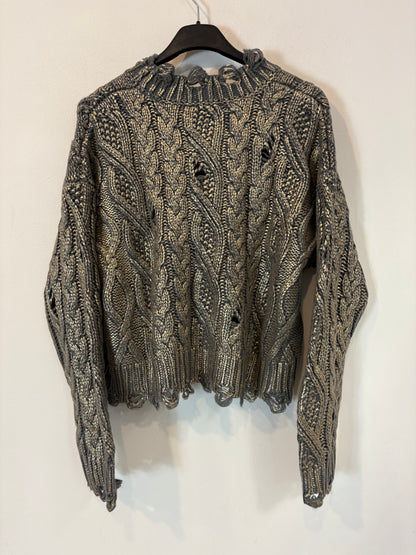 ZARA. Jersey gris ochos textura. T M