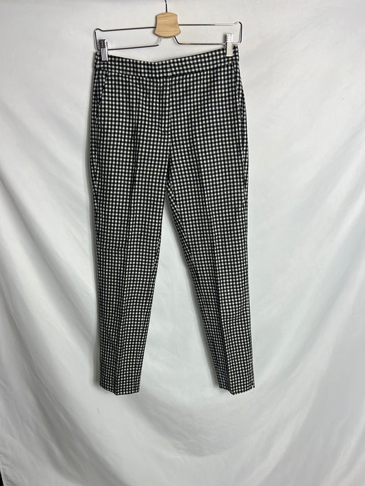 MASSIMO DUTTI. Pantalón  vichy lana. T36