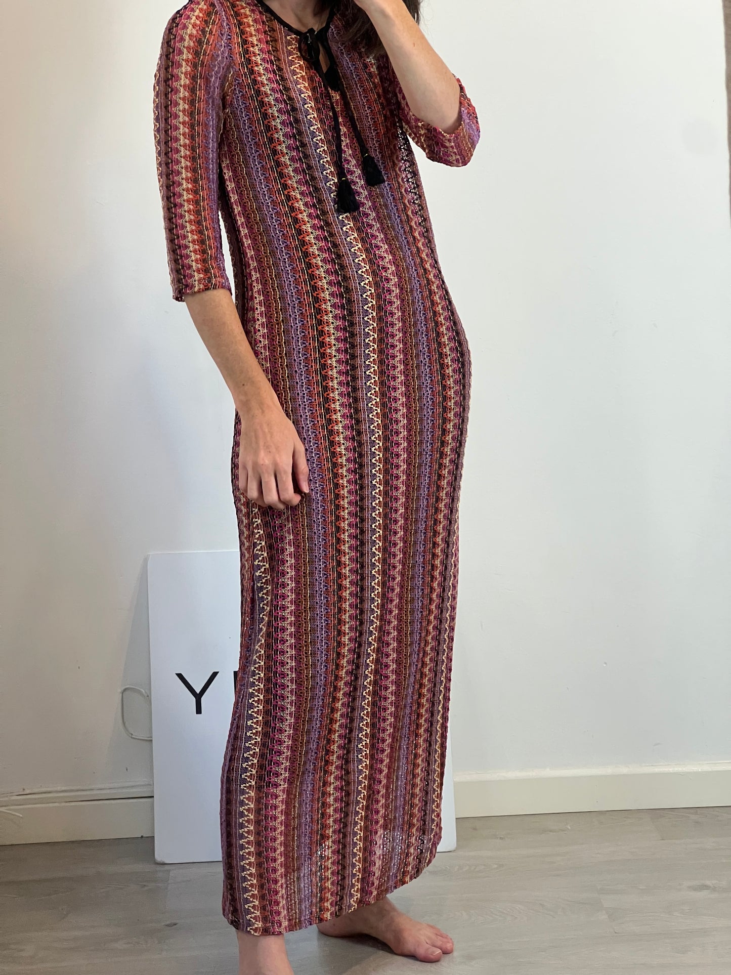 SLOWLOVE. Vestido colores troquelado T.34