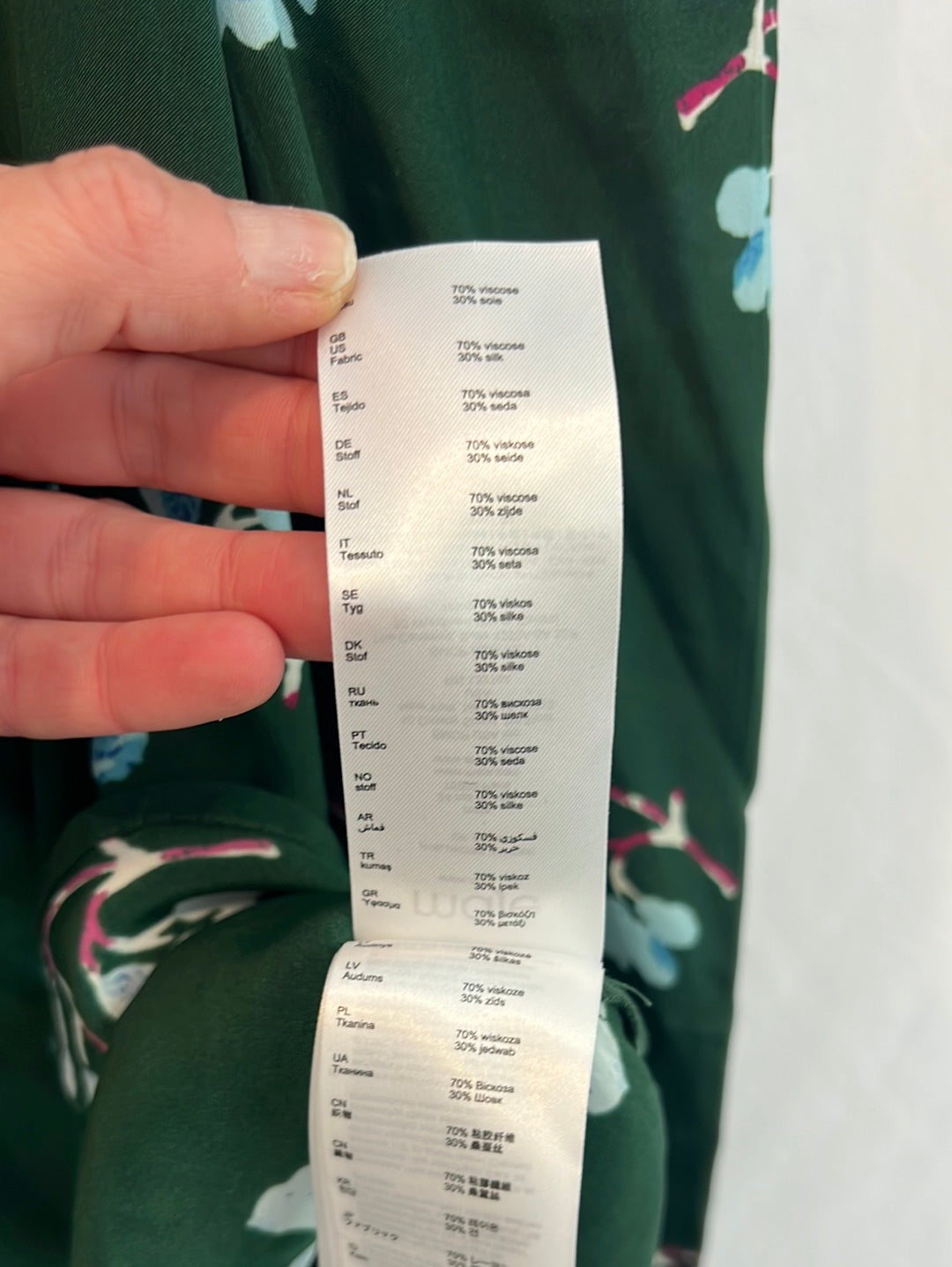 MAJE. Blusa verde flores T.s