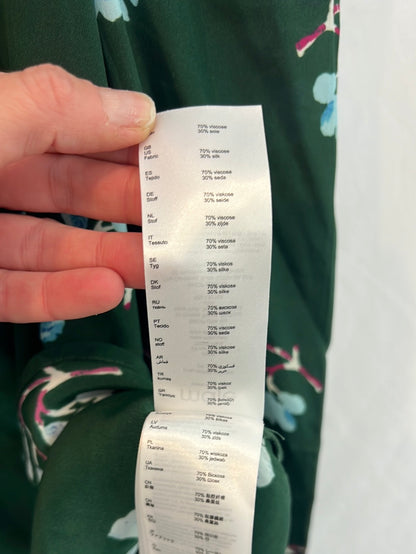 MAJE. Blusa verde flores T.s