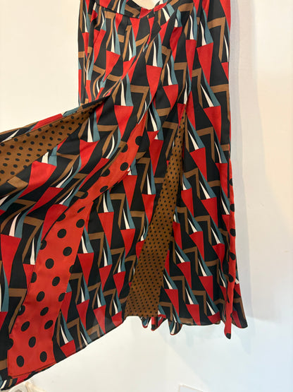 Falda midi tablas estampada
