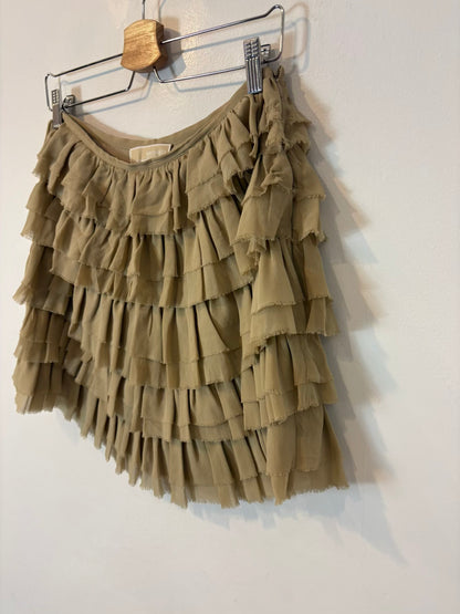MICHAEL KORS. Falda corta seda volantes