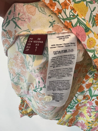 COMPTOIR DES COTONNIERS. Flowing floral blouse. T 36