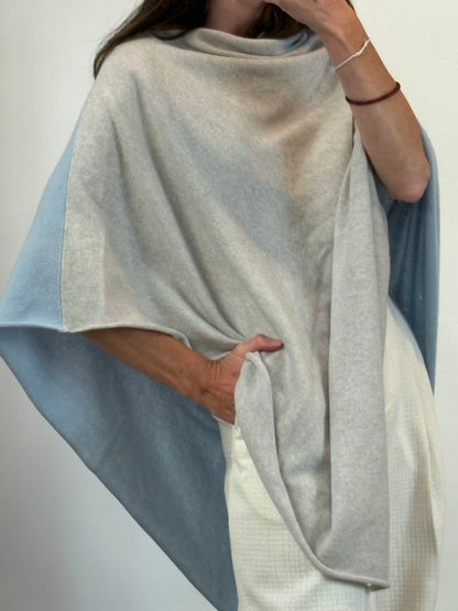 MARC JOSEPH. Poncho cashmere bicolor