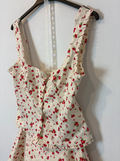 ZARA. Conjunto falda y top flores mini