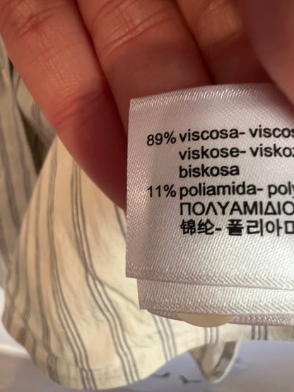 ZARA. Flowy beige striped shirt. TS